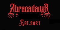 the logo for abracadaver on a black background